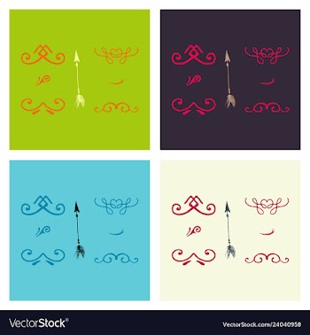 Set of ornate frame elements vintage and filigree vector image