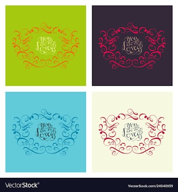 Set of ornate frame elements vintage and filigree vector image