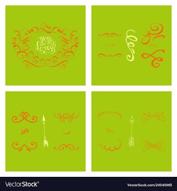 Set of ornate frame elements vintage and filigree vector image