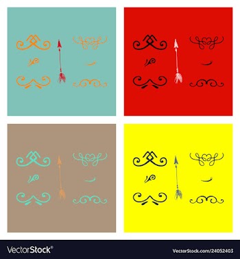 Set of ornate frame elements vintage and filigree vector image