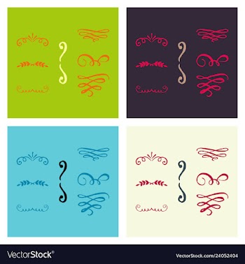 Set of ornate frame elements vintage and filigree vector image