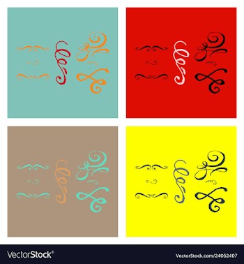Set of ornate frame elements vintage and filigree vector image