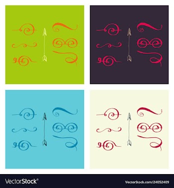 Set of ornate frame elements vintage and filigree vector image