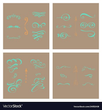 Set of ornate frame elements vintage and filigree vector image