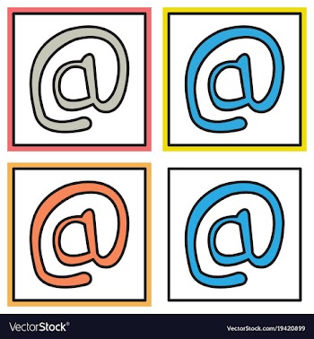 Set of outline email icon isolated on background vector image