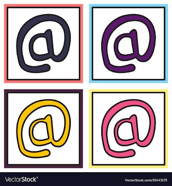 Set of outline email icon isolated on background vector image