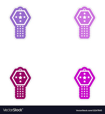Set of paper sticker on white background festive vector image