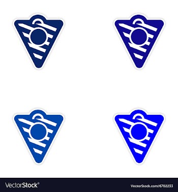 Set of paper sticker on white background festive vector image