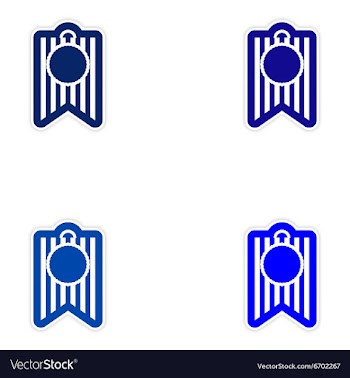 Set of paper sticker on white background festive vector image