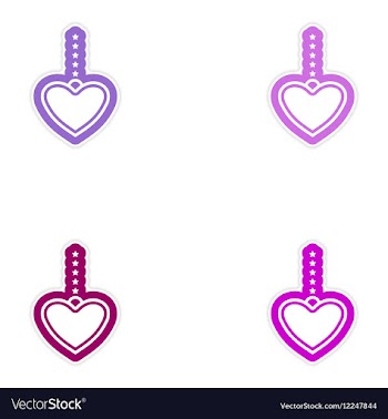 Set of paper sticker on white background garland vector image