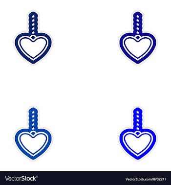 Set of paper sticker on white background garland vector image