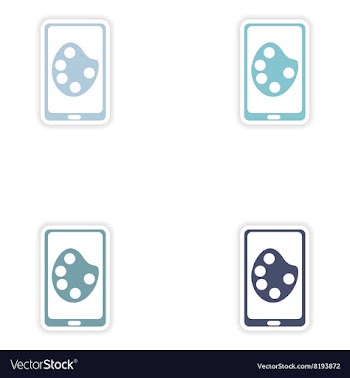 Set of paper sticker on white background mobile vector image