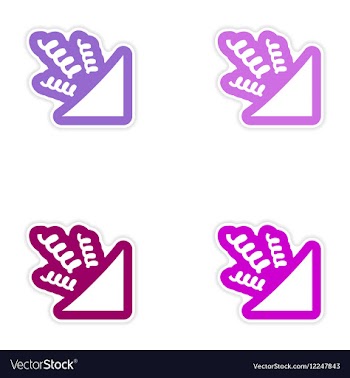 Set of paper sticker on white background streamers vector image