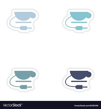 Set of paper sticker on white background Wi fi cup vector image