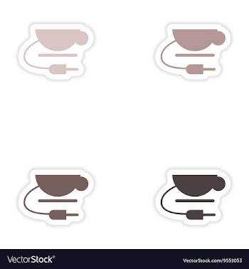 Set of paper sticker on white background Wi fi cup vector image