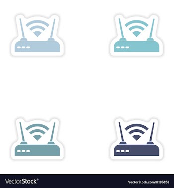 Set of paper sticker on white background Wi-Fi vector image