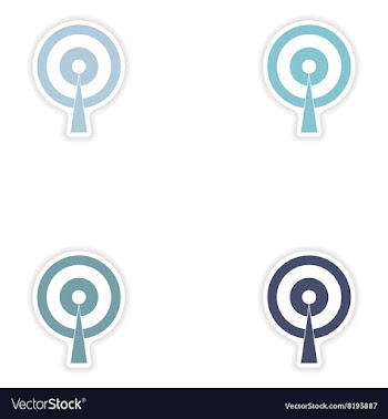 Set of paper sticker on white background Wi fi vector image