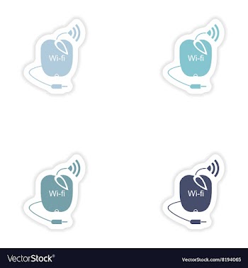 Set of paper sticker on white background Wi-Fi vector image