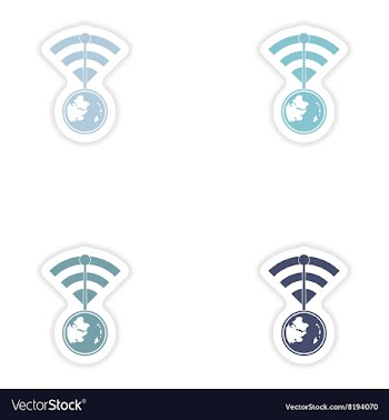 Set of paper sticker on white background Wi-Fi vector image