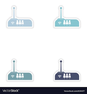 Set of paper sticker on white background Wi-Fi vector image