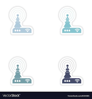 Set of paper sticker on white background Wi-Fi vector image