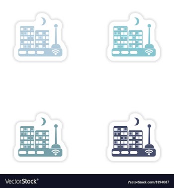 Set of paper sticker on white background Wi-Fi vector image