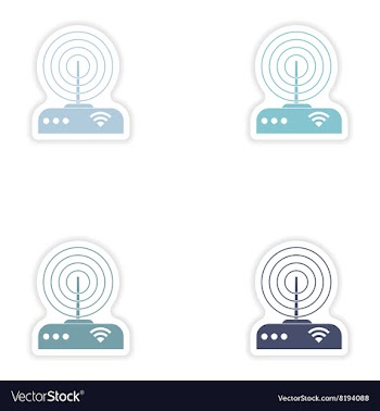 Set of paper sticker on white background Wi-Fi vector image