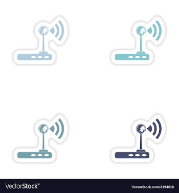 Set of paper sticker on white background Wi-Fi vector image