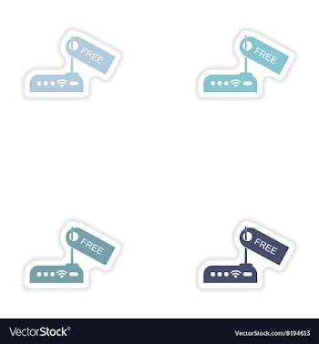 Set of paper sticker on white background Wi-Fi vector image