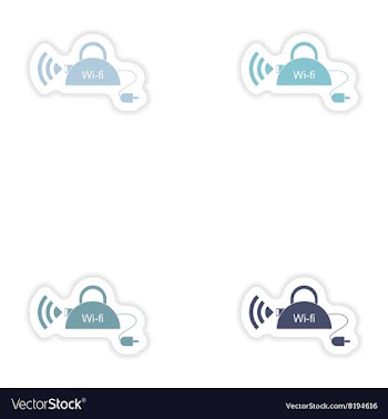Set of paper sticker on white background Wi-Fi vector image