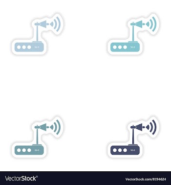 Set of paper sticker on white background Wi-Fi vector image