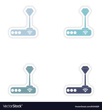 Set of paper sticker on white background Wi-Fi vector image