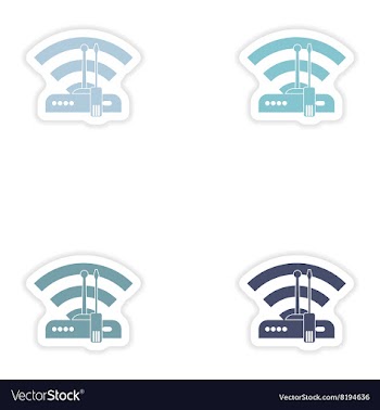 Set of paper sticker on white background Wi-Fi vector image
