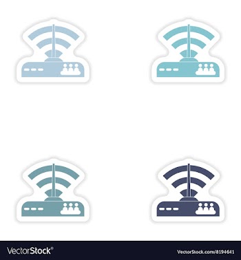 Set of paper sticker on white background Wi-Fi vector image