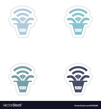 Set of paper sticker on white background Wi-Fi vector image