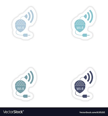 Set of paper sticker on white background Wi-Fi vector image