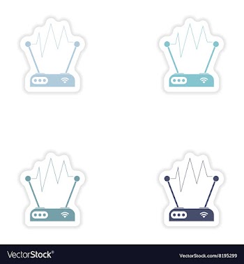 Set of paper sticker on white background Wi-Fi vector image