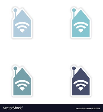 Set of paper sticker on white background Wi-Fi vector image