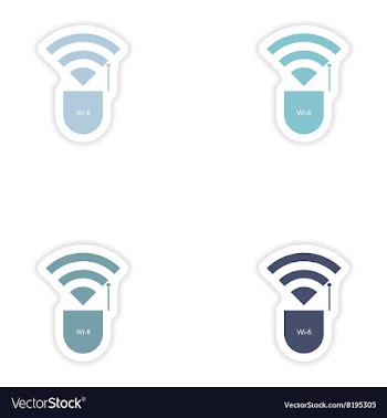 Set of paper sticker on white background Wi-Fi vector image