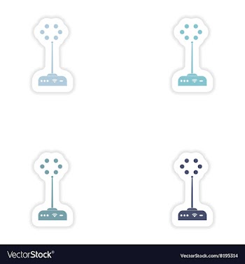 Set of paper sticker on white background Wi-Fi vector image