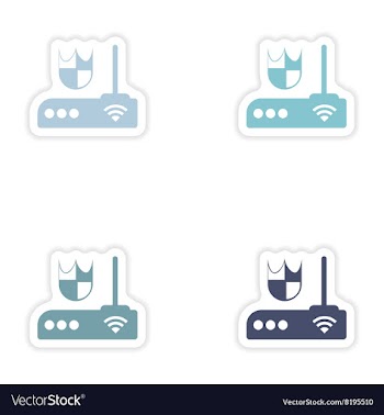 Set of paper sticker on white background Wi-Fi vector image