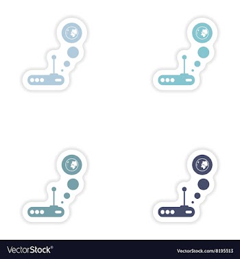 Set of paper sticker on white background Wi-Fi vector image