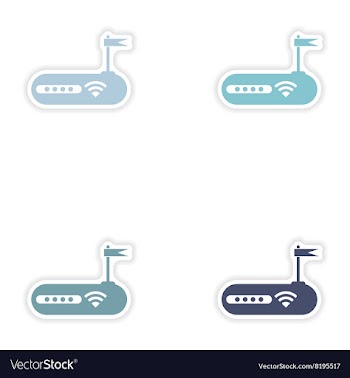 Set of paper sticker on white background Wi-Fi vector image