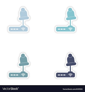 Set of paper sticker on white background Wi-Fi vector image