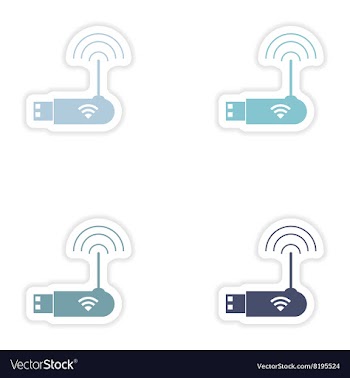 Set of paper sticker on white background Wi-Fi vector image