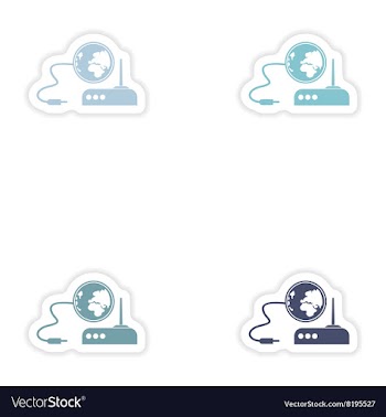 Set of paper sticker on white background Wi-Fi vector image