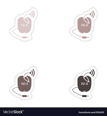 Set of paper sticker on white background Wi-Fi vector image