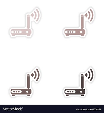 Set of paper sticker on white background Wi-Fi vector image