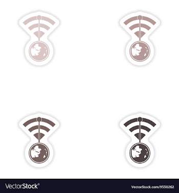 Set of paper sticker on white background Wi-Fi vector image