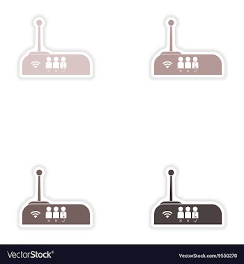 Set of paper sticker on white background Wi-Fi vector image